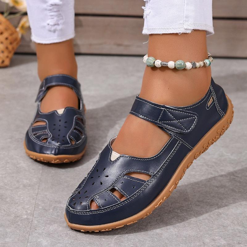 Large size 3 bag head sandals women's summer new retro hollow Velcro sandals women's shoes