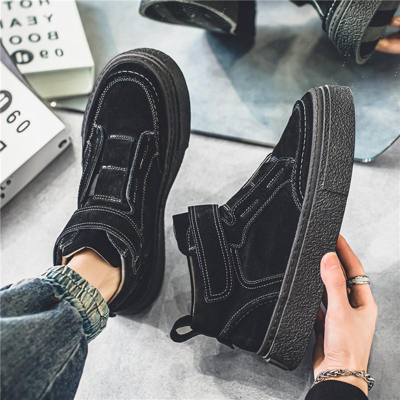 Board shoes European and American casual Martin boots dark dirt-resistant mid-top leather boots retro leather shoes