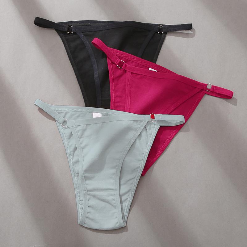 3Pcs/set Women's Cotton Panties Low Waist Bikini Briefs M-2XL Ladies Underwear Female Soft Solid Underpants Lingerie New