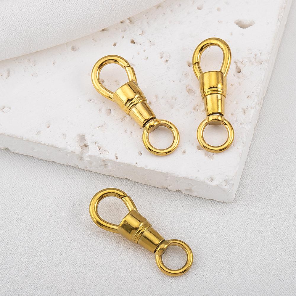 18K Gold Plated Stainless Steel Bag Key Chain Hook Clasps Lobster Clasp Hooks Connectors DIY Jewelry Making Supplies Accessories