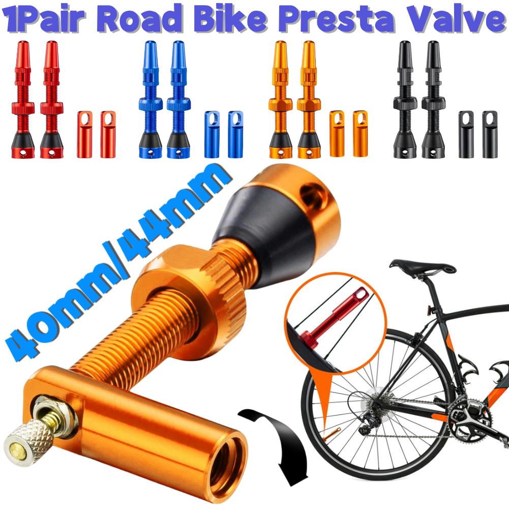 1 Pair Ultralight Gravel MTB Bike Tubeless Valves Value Core Remover Tool 40/44mm Bicycle Valve with Caps for Road Tubeless Tire
