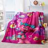 The Kawaii PoppyTrolls World Tour Themed Flannel Blanket Is Perfect for Kids, Teens, and Fans. It's a Great Bed Blanket or Sofa