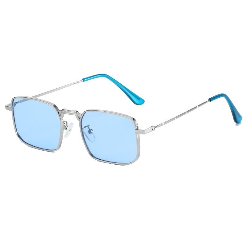 

Men s New Square Frame Metal Sunglasses Retro Urban Fashion with UV400 Protection for Streetwear Daily Use as pictures