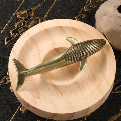 Whale Metal Figurine Ocean Decorative Animal Sculpture Brass Ocean Creature