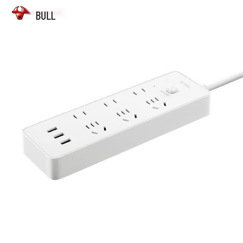 BULL 6-Outlet Power Strip with 3 USB Ports