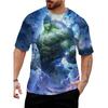 Marvel Hulk Print T-Shirt Für Männer Sommer Cartoon Tops T-Shirts Männlich Lässig Stilvoll Kurzarm Kleidung Mode Trendig Streetwear