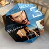 1pc Johnny Hallyday pattern Umbrella Portable Folding Umbrella Iron Frame Hole Bone Structure Outdoor Home Umbrella