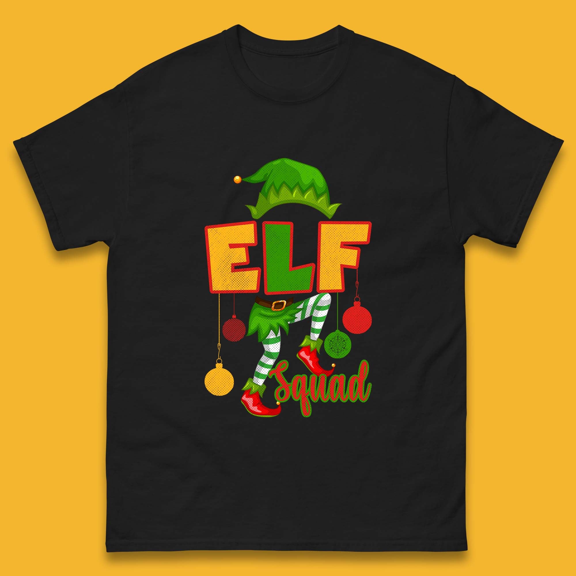 Elf Squad Christmas Mens T Shirt Womens Tops Tees Christmas Elf Costume Top 2XL