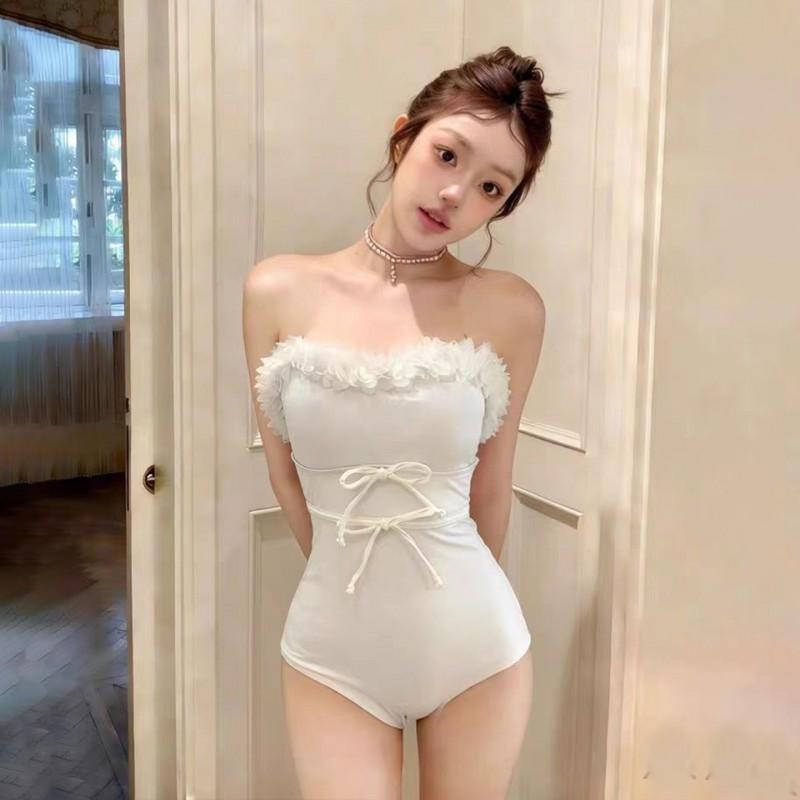 Womens Modest One-Piece Swimsuit With Padding Tummy Control Slimming Fit Solid Color Bathing Suit Pool Spa Vacation
