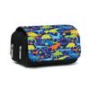 Dinosaur Print Double Layered Flip Pen Case for Boy and Girls Best Gifts 3D Cartoon School Supplies Pencil Bags for Children
