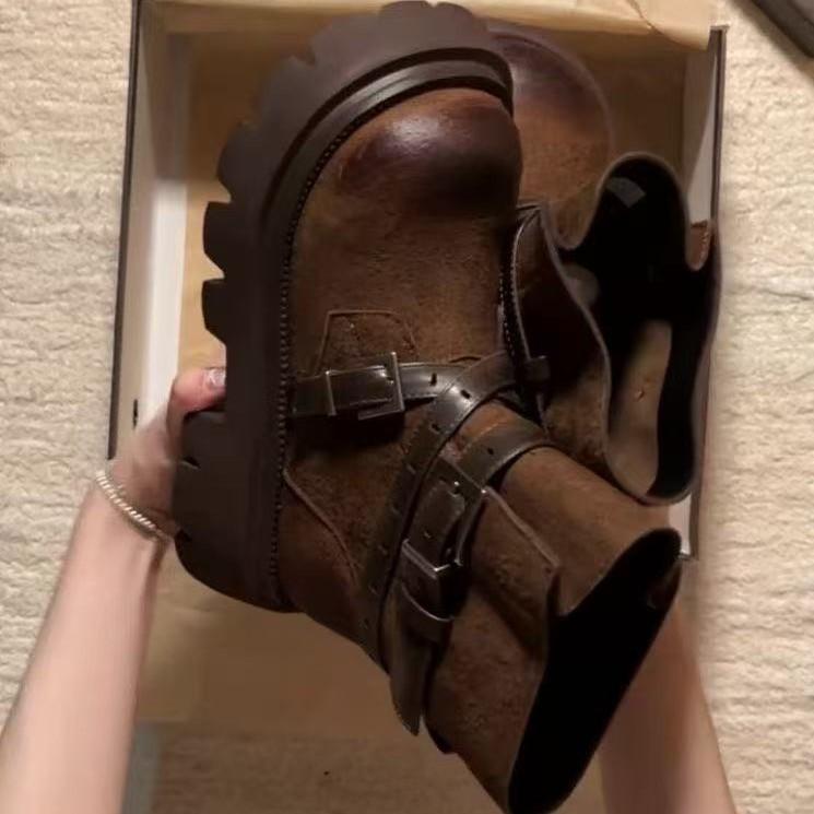 Cool Spice Girls Japanese Shibuya New Niche Wipe Color Increase Small Thick-soled Martin Boots Women's Short Boots