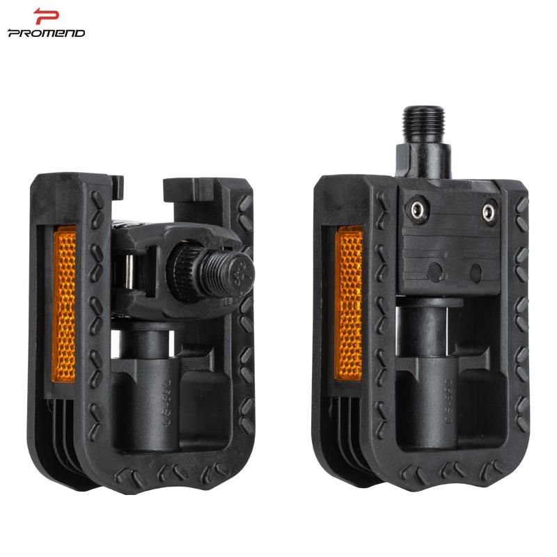 Foldable Engineering Plastic Bicycle Pedals Reflector | Kids Bikes Ultralight Steel Spindle Du-Bearing BMX Economical Budget Ball Bearing чёрный