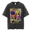 JoJo's Bizarre Adventure: Golden Wind Character Collage Vintage Washed Oversized T-Shirt | Unisex Anime Streetwear Tee