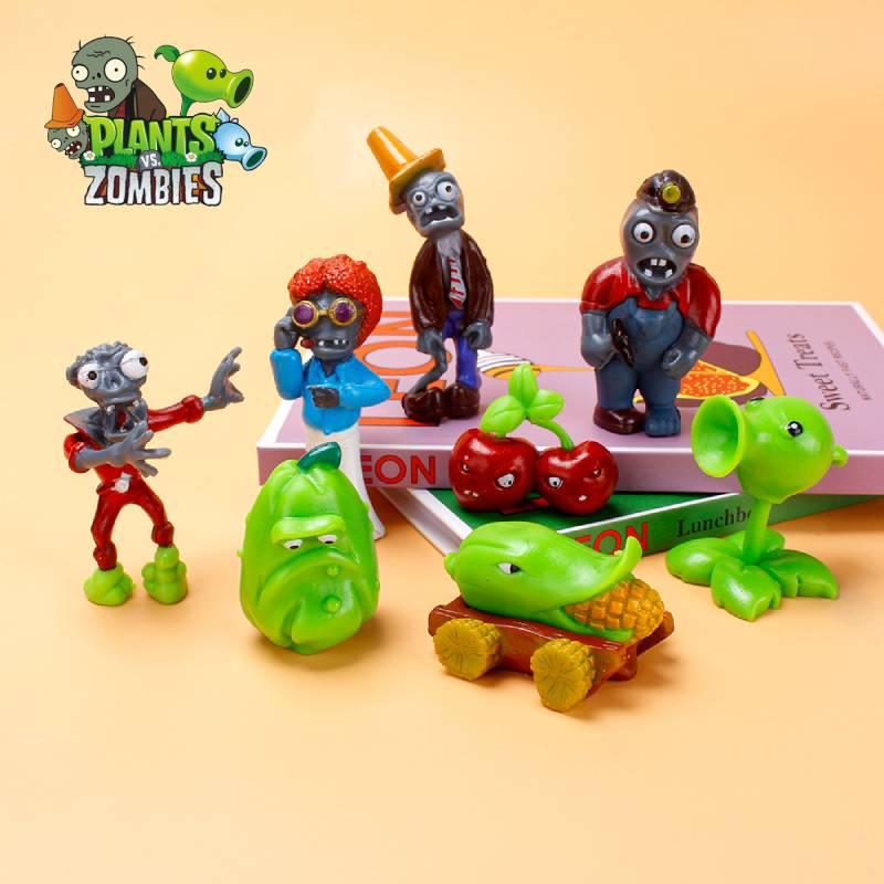 Plant Vs. Zombie Birthday Cake Decoration Peashooter Bomb Cherry Iron Bucket Zombie Cake Ornament