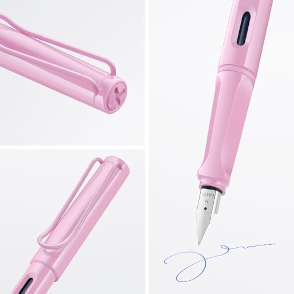 LAMY (Ramy) Safari Light Rose Fountain Pen - Ergonomic Grip and Polished Steel Tip Size F - Perfe...