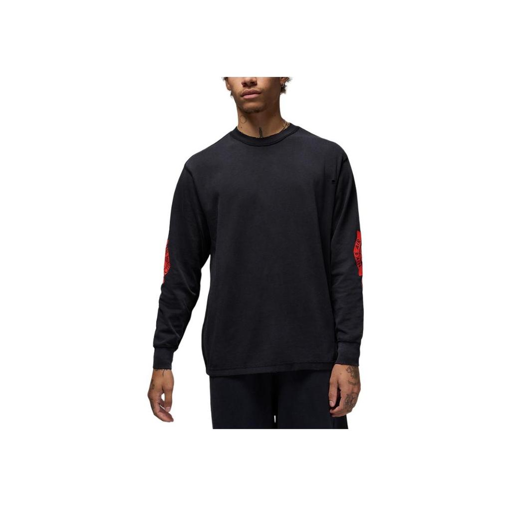 Nike SS25 Rare Air Fashion Comfortable Pullover Long Sleeve T-Shirt Men Tops Black Chile-Red IB3134-010