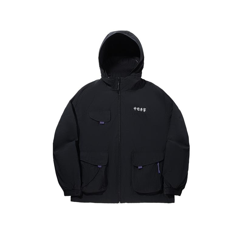 Li Ning Trendy Sports Series Reflective Water-Resistant Loose Windbreaker Men Outerwear AFDV885-2