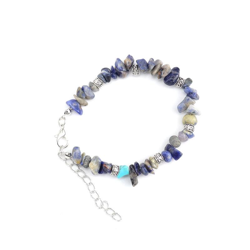 Handmade Beaded Natural Stone Crystal Gravel Alloy Bracelet Bracelet Bracelet Adjustable Multi-Color B28