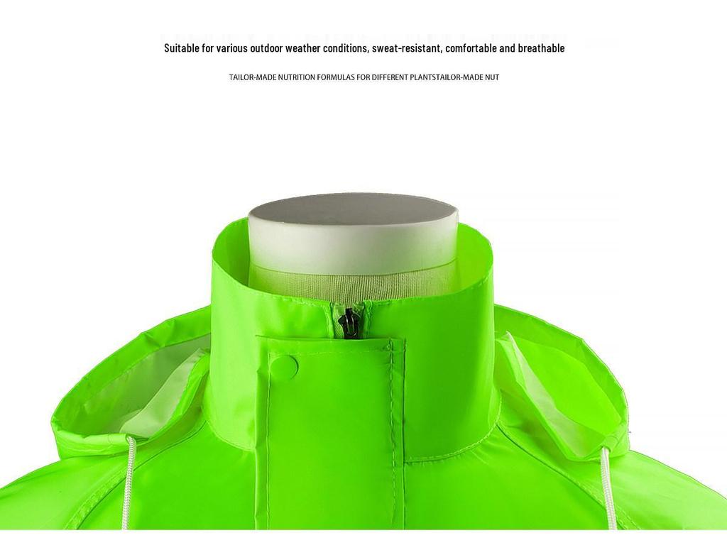 Unisex Reflective Raincoat and Pants Set for Motorcyclists and Delivery Riders - Waterproof and Split Design for Heavy Rain.
