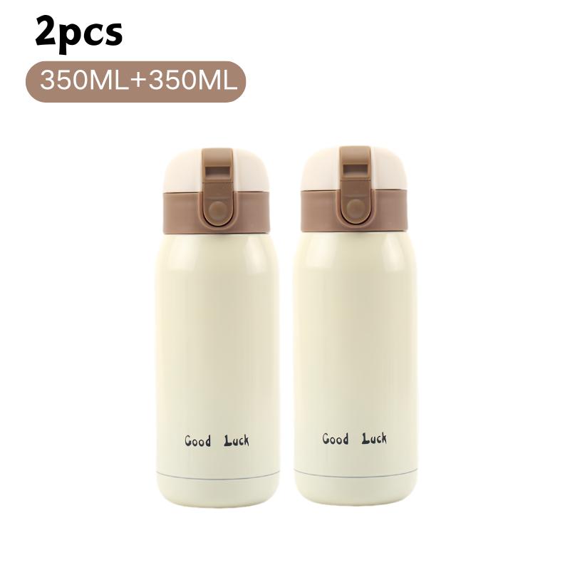 200/350ml Cute Mini Thermos Cup Stainless Steel Thermal Coffee Mug Portable Vacuum Flask Insulated Water Bottle with Button Lid