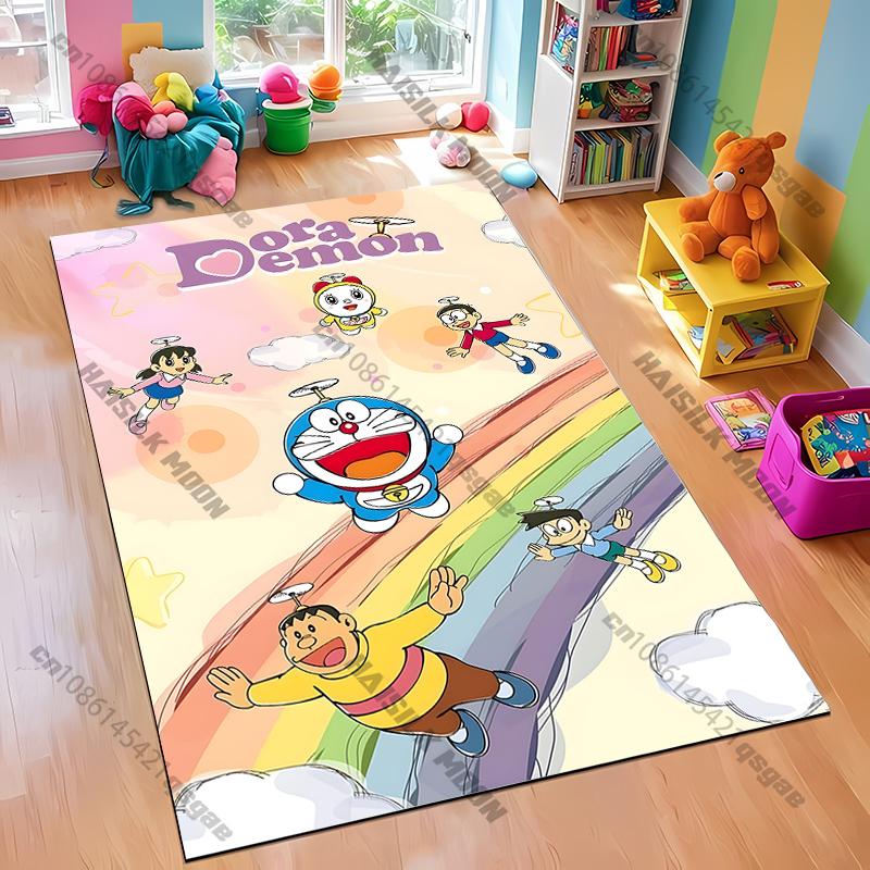 Cute Doraem0n Cartoon Printed Carpet! Anti-slip Sound Insulation, Living Room Bedroom Entrance Door Mat Sofa Rugs Gift Potdemiel