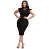 Women's Summer Sleeveless Square Neck Office Dress with Back Zipper and Skirt Slit