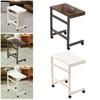 End Table Furniture Practical C Shaped TV Tray for Bedside Small Space Proch Brown