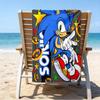 Ultra-Soft Beach Towel with Sonic Theme,Ideal for Pool - Camping, Diving - Perfect Travel Essential, Vibrant Beach Towel.