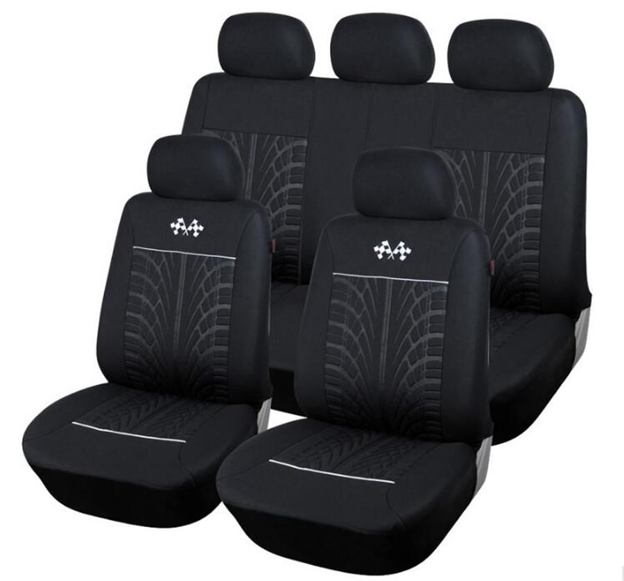 Universal Car Seat Covers - 5-Seat Set Black/Gray