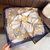 Leopard Print Chain Simulation Silk Printing Silk Scarf Square Scarf High-end Shawl Sunscreen Neck Professional Scarf Headscarf Scarf