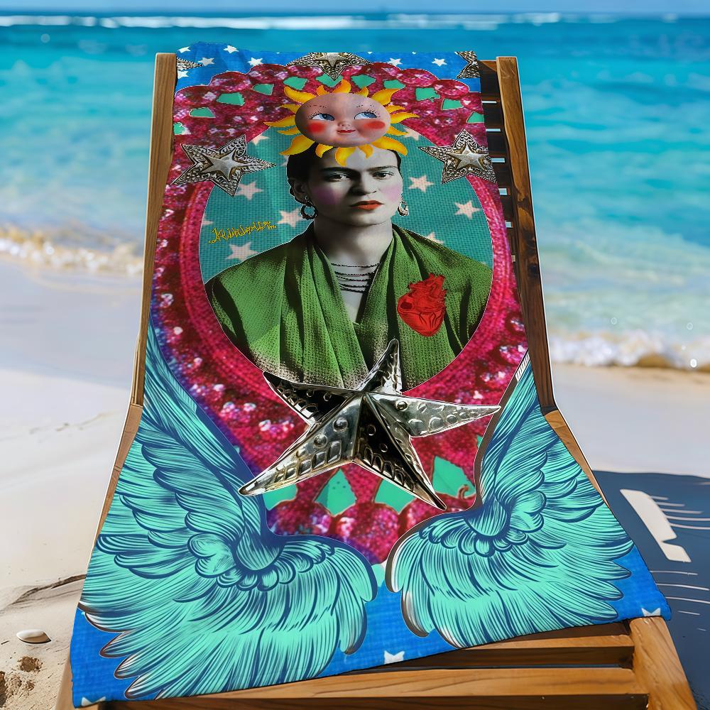 Art F-Frida K-Kahlo-S Asciugamano Sportivo Asciugatura Rapida Attrezzatura da Viaggio Campeggio Anti-sabbia Morbido Leggero Grande Asciugamano da Spiaggia