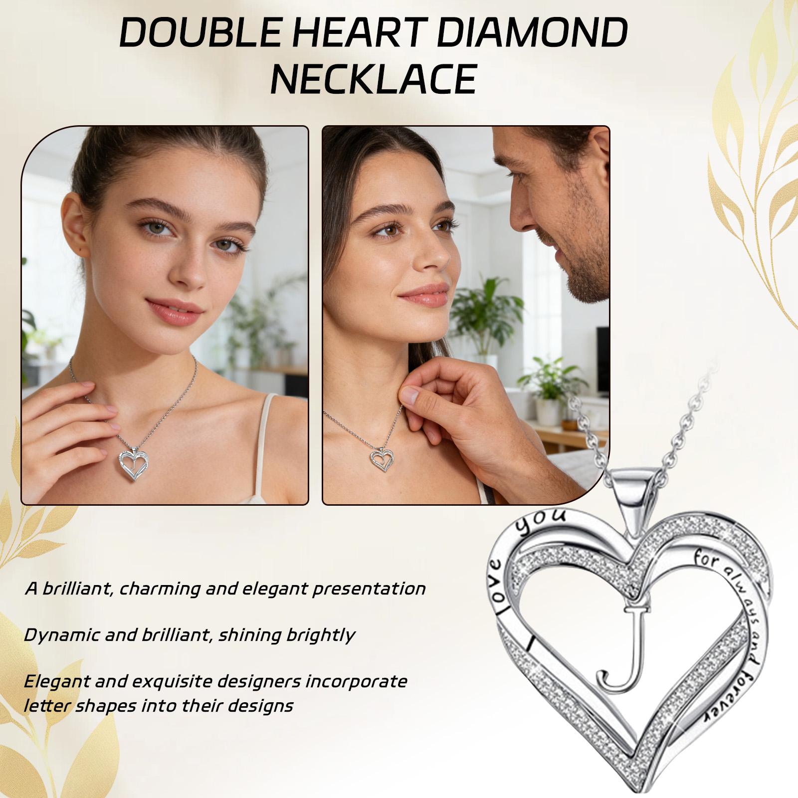 Women Heart Necklace Unique Gift Party To My Daughter Love Mom Heart Necklace ONE SIZE