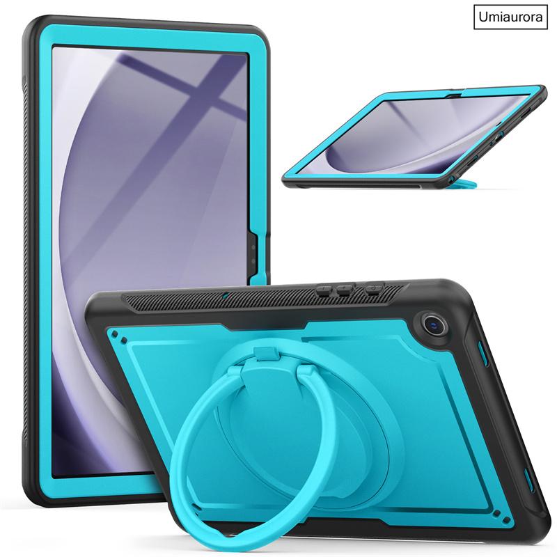 For Samsung Tab A9 8.7 SM-X110 A9+ A11+ Plus 11 Inch SM-X230 X210 X130 Pull Ring Stand Strap Tablet Case Shockproof Armor Funda