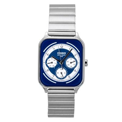 Orologio da Uomo Analogico Standard in Acciaio Inossidabile con Quadrante Blu e Bianco al Quarzo MTP-M307D-2BV