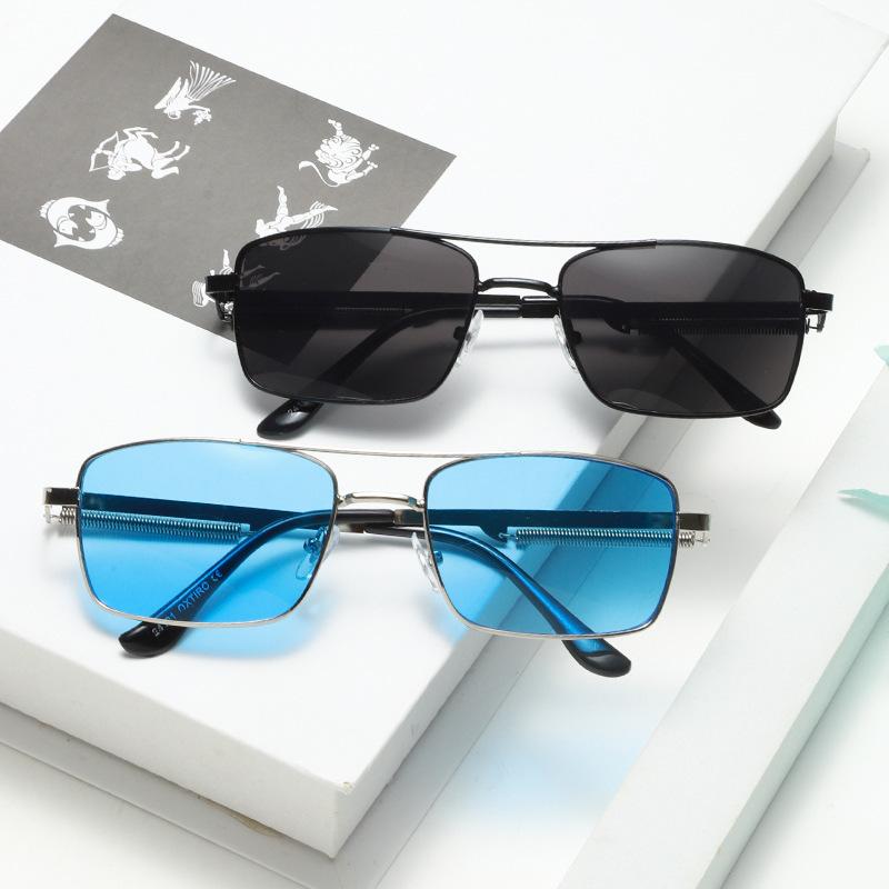 Spring Style 3Pcs/set Rectangle Sunglasses Fashion Metal Frame Women Men Ellipse Sun Glasses for Female Male Square Sunglasses