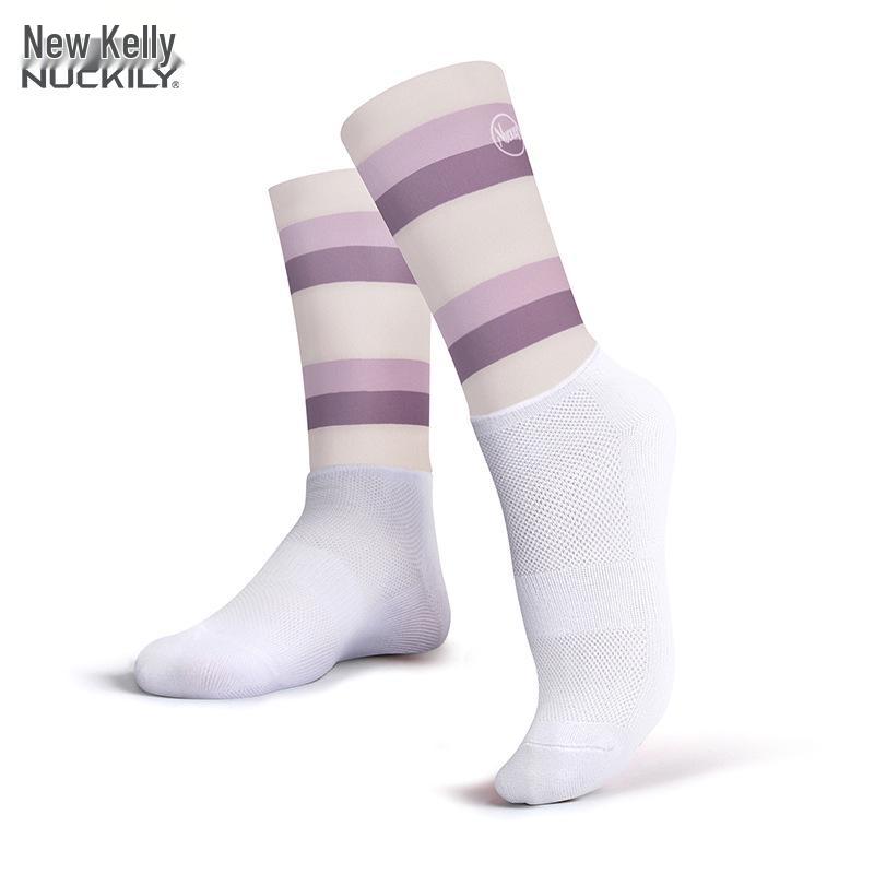 NUCKILY Anti-slip Compression Cycling & Running Socks, Unisex Mid-calf for All Seasons