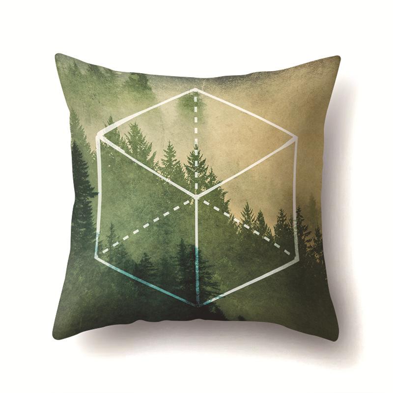 Modern Painted Simple Household Car Polyester Pillow Case Car Decoration Home Printed Waist Pillow Case