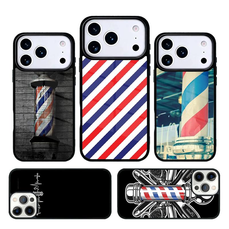 Barber Stripes Scissors Phone Case Cover for IPhone 11 12 13 14 15 16e 17 Pro Max Coque for IPhone 17 Air