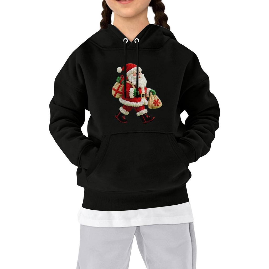 Sweatshirts For Teen Girls Hoodies Long Sleeve Drawstring Pullover Cute Printed Oversized Hoodie Christmas