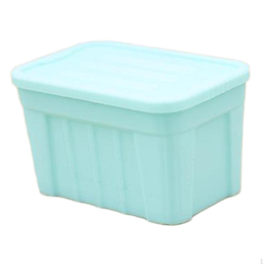 1/12 Miniature Storage Box with Lid Collections Mini Organizer Ornament for Micro Landscape DIY