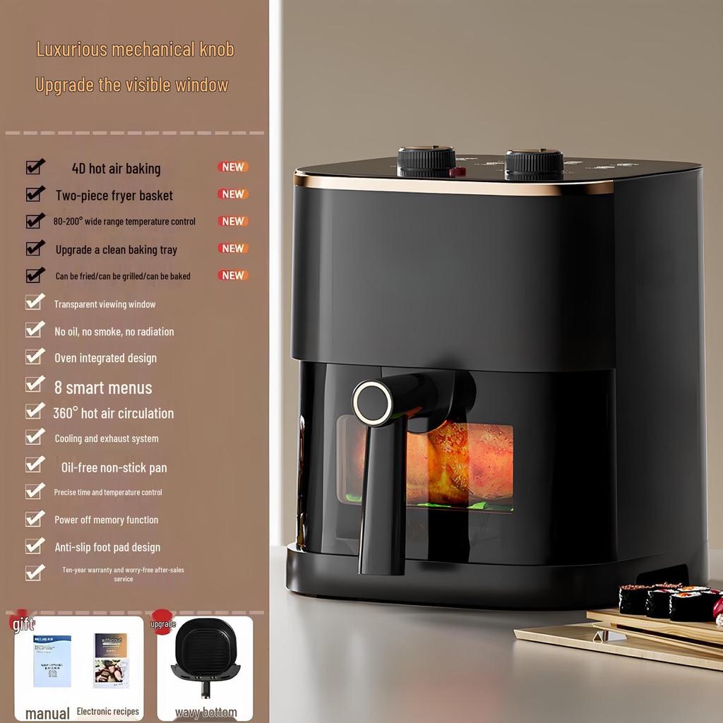 Elegancki Wielofunkcyjny Beztłuszczowy Elektryczny Frytkownica Powietrzna z Diamentowym Wzorem