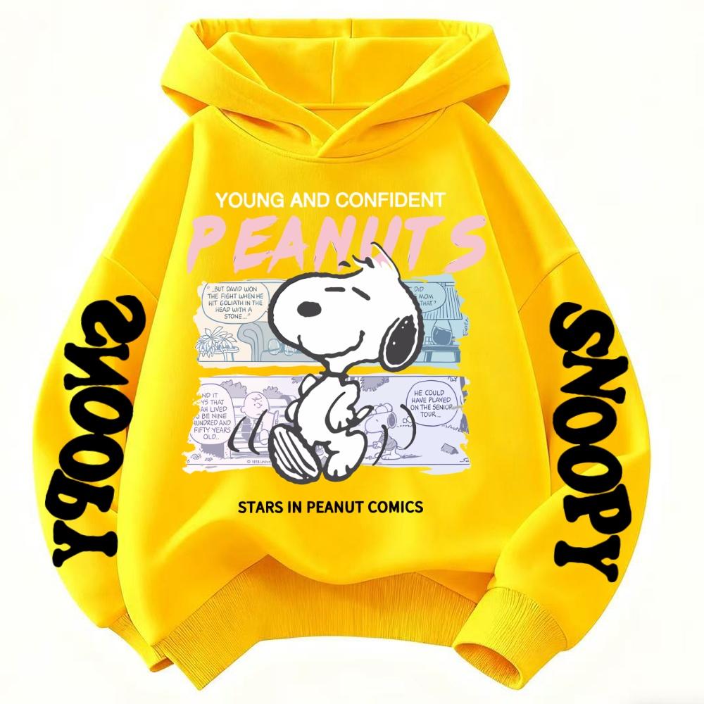 Podzimní móda Dětské mikiny s kapucí, Cool kreslené mikiny Snoopy pro chlapce a dívky, Ležérní dětské oblečení Topy