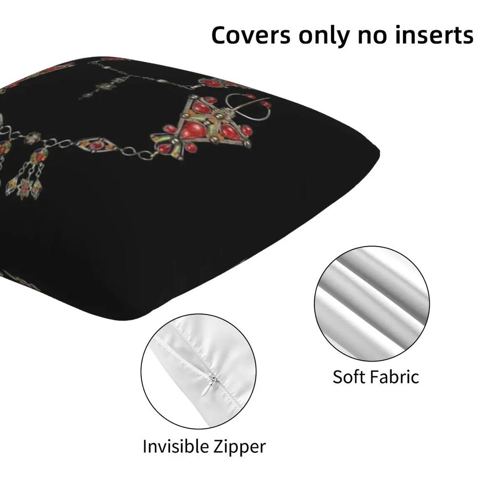Z Imazighen Kabyle Jewelry Amazigh Berber Ethnic 2 2 Pcs Square Pillowcase Pillow Cover Cushion Throw Pillow For Home Sofa