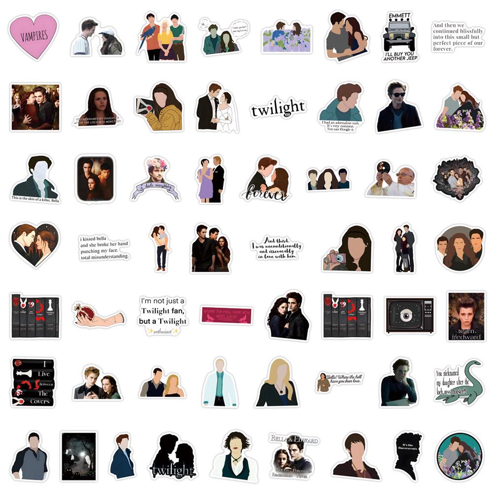 110-Piece Twilight Graffiti Sticker Set: Waterproof DIY Decals for Cups & Skateboards.