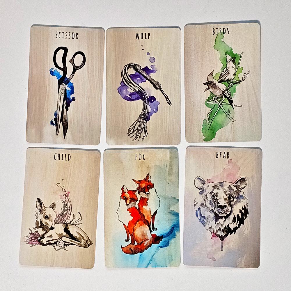 Scrying Ink Lenormand Deck 36 Pcs Watercolor Themed Lenormand Cards Printed on 350GSM Double-embossed Cardstock 9*6cm