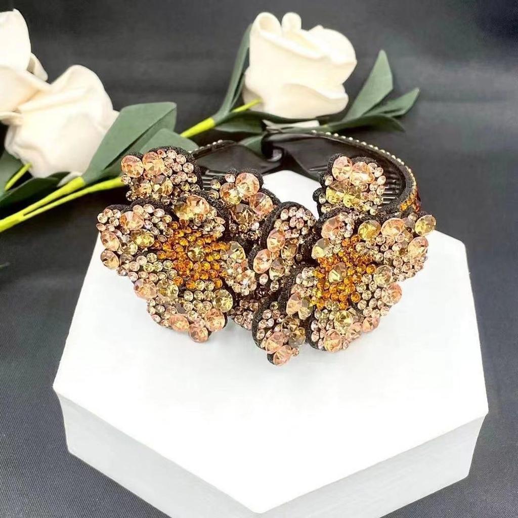 1 Stück Strass Blume Haarspange (Zufällige Strassfarbe), Urlaubsoutfits Frau