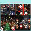 Vibrant Christmas Wall Window Sticker Set Featuring Santa Claus For Festive Home Decoration