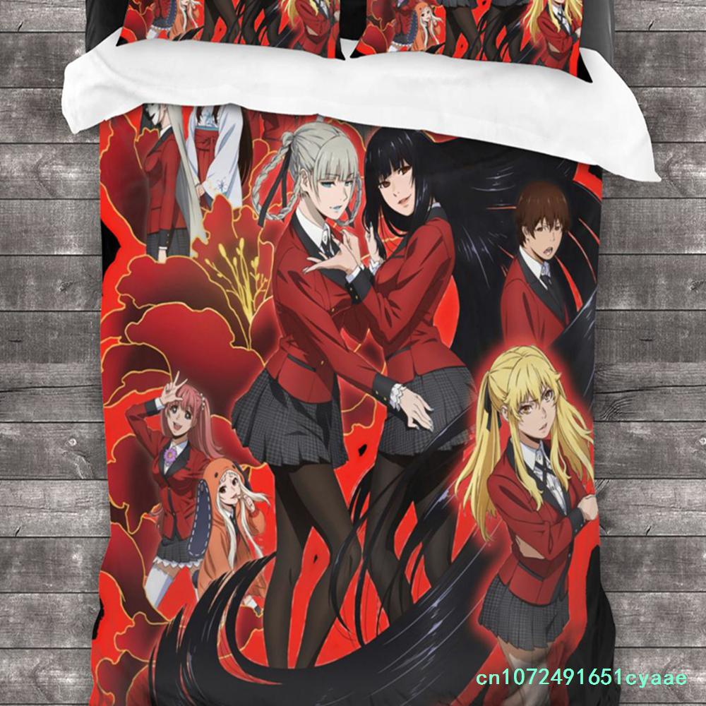 Kakegurui Yumeko Bedding Set Single Twin Full Queen King Size Bed Set Aldult Kid Bedroom Duvetcover Sets 3D Print Anime 011