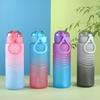1L Water Bottle Gradient Color Motivational Sports Water Bottle with Time Marker Leak-proof Cup for Office, Gym, Outdoor
