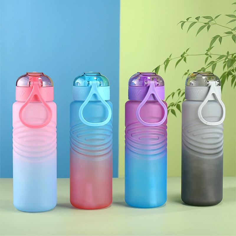 1L Water Bottle Gradient Color Motivational Sports Water Bottle with Time Marker Leak-proof Cup for Office, Gym, Outdoor